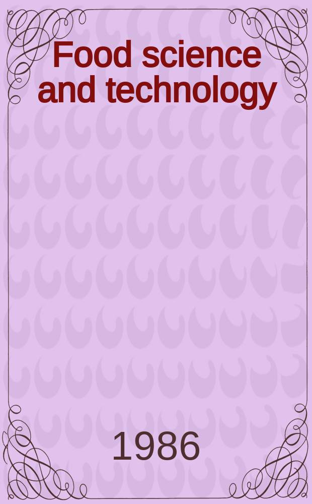 Food science and technology : A series of monographs. 4[3] : Quality control in the food industry