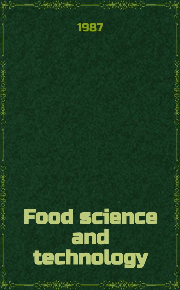 Food science and technology : A series of monographs. 4[4] : Quality control in the food industry