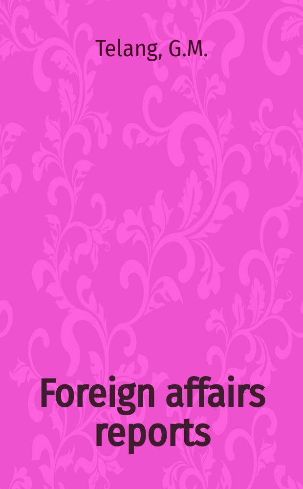 Foreign affairs reports : Publ. by the Indian council of world affairs. Vol.12, №7 : Indonesia: changing attitudes