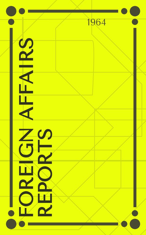 Foreign affairs reports : Publ. by the Indian council of world affairs. Vol.13, №4 : Chou En-Lai in Pakistan. Indian reaction to Paris-Peking link. Strategy and politics in the Indian Ocean. Select readings