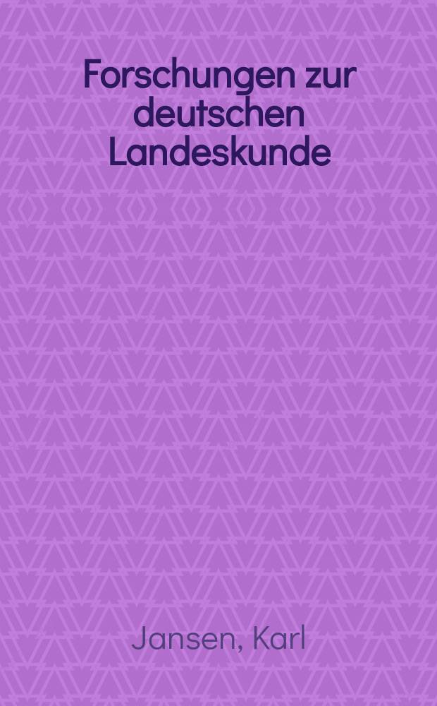 Forschungen zur deutschen Landeskunde : Veröffentlichungen der Abteilung für Landeskunde im Reichsamt für Landesaufnahme und der Deutschen geographischen Gesellschaft. Bd.1, H.8 : Poleographie der Cimbrischen Halbinsel