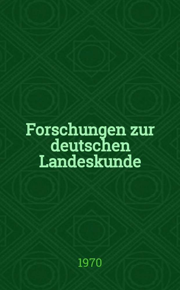 Forschungen zur deutschen Landeskunde : Ver&ouml;ffentlichungen der Abteilung f&uuml;r Landeskunde im Reichsamt f&uuml;r Landesaufnahme und der Deutschen geographischen Gesellschaft. Bd.196 : Wald und Steppe in Rheinhessen