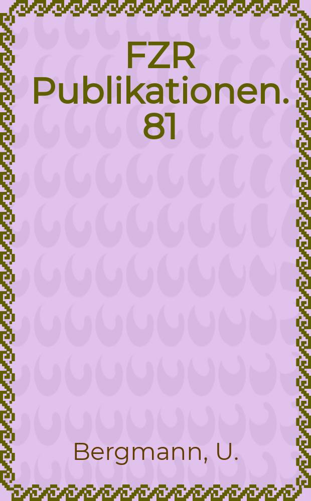 FZR [Publikationen]. 81 : Bestimmung bruchmechanischer Kennwerte an Reaktordruckbehälterstählen mit der Einproben-Compliance-Methode und Korrelationen zur Kerbschlagarbeit