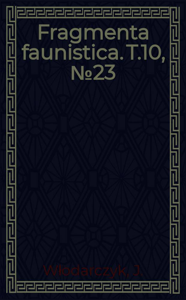 Fragmenta faunistica. T.10, №23 : Gryzki (Psocoptera) z gniazd niekt&oacute;rych gatunk&oacute;w ptak&oacute;w
