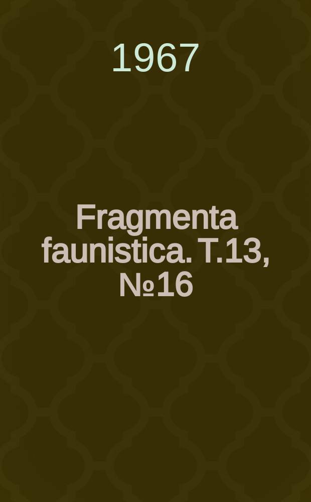Fragmenta faunistica. T.13, №16 : Nowe stanowiska kilku rzadkich mechowców (Acari, Oribatei) w Polsce