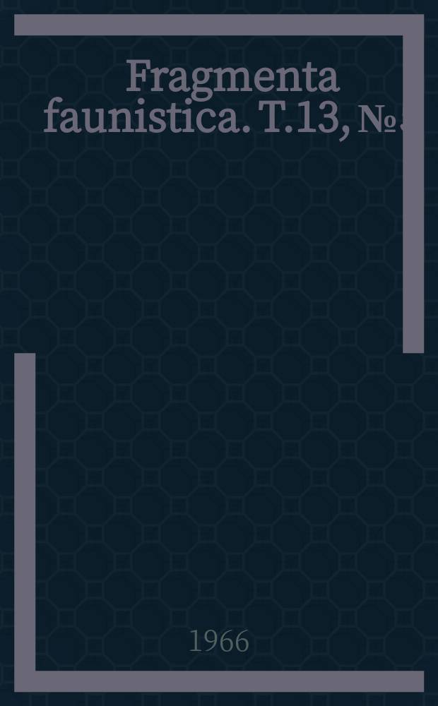 Fragmenta faunistica. T.13, №5 : Ślimaki (Gastropoda) wyspy na jeziorze Klasztorne (pow. Kwidzyń)