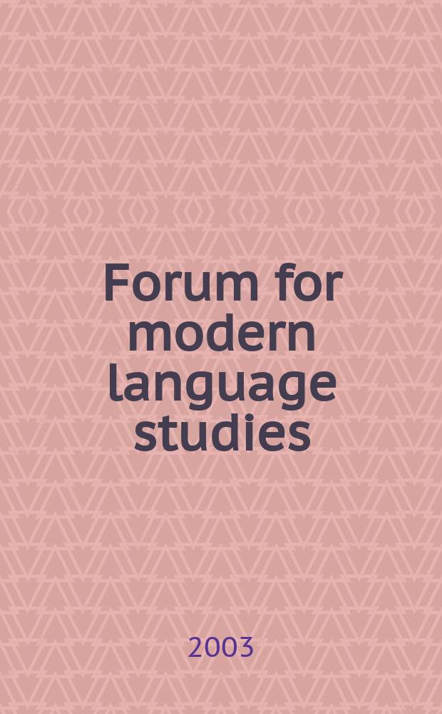 Forum for modern language studies : Publ. by the Univ. of St. Andrews. Vol.39, №2 : Anglo-American and Irish expatriate communities in Italy