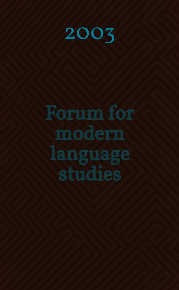 Forum for modern language studies : Publ. by the Univ. of St. Andrews. Vol.39, №4 : Aspects of linguistic change