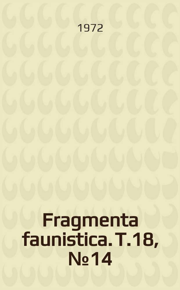 Fragmenta faunistica. T.18, №14 : Przegląd polskich gatunk&oacute;w a rodziny Pipinculidae ...