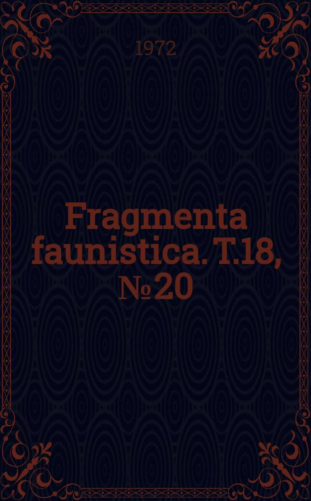 Fragmenta faunistica. T.18, №20 : Materiały do poznania Sphaeritidae i Histeridae ...