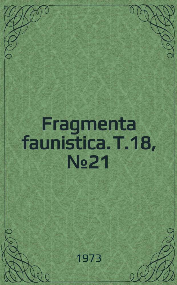 Fragmenta faunistica. T.18, №21 : Notatki o faunie skąposzczetów (Oligochaeta) Polski