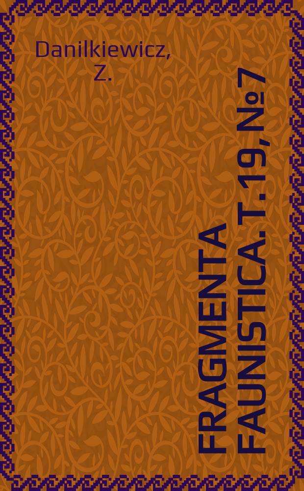 Fragmenta faunistica. T.19, №7 : Ichtiofauna dorzeczy Tyśmienicy i Włodawki