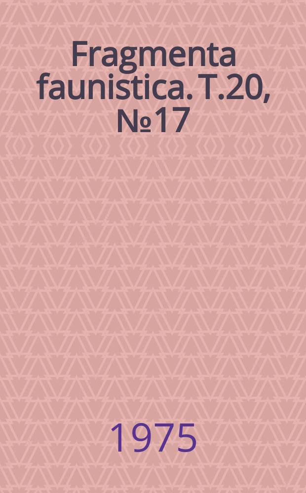 Fragmenta faunistica. T.20, №17 : Mszyce ...