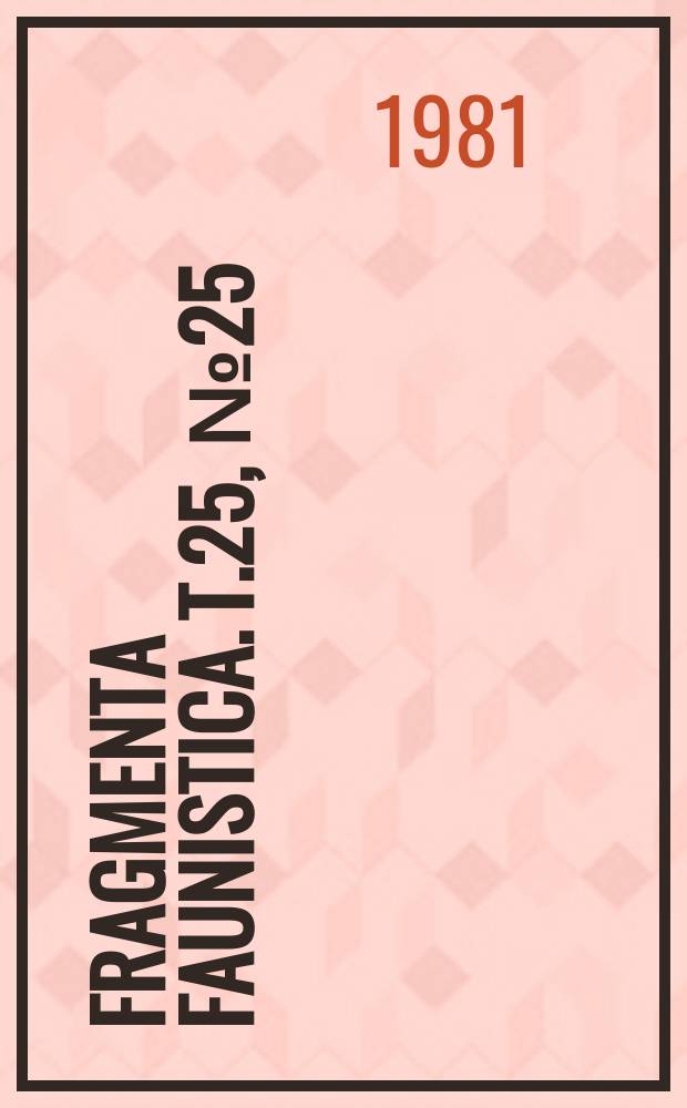 Fragmenta faunistica. T.25, №25 : Przyczynek do poznania pająków (Aranei) Bieszczadów