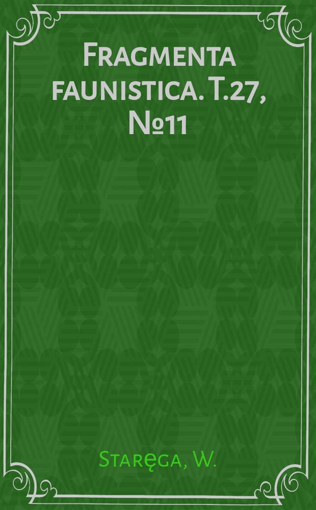 Fragmenta faunistica. T.27, №11 : Wykaz krytyczny pajaków (Aranei) ...
