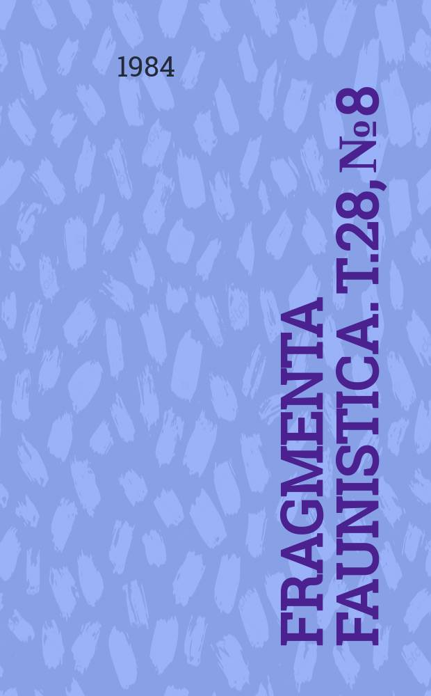 Fragmenta faunistica. T.28, №8/11 : Fauna Gór Świętokrzyskich