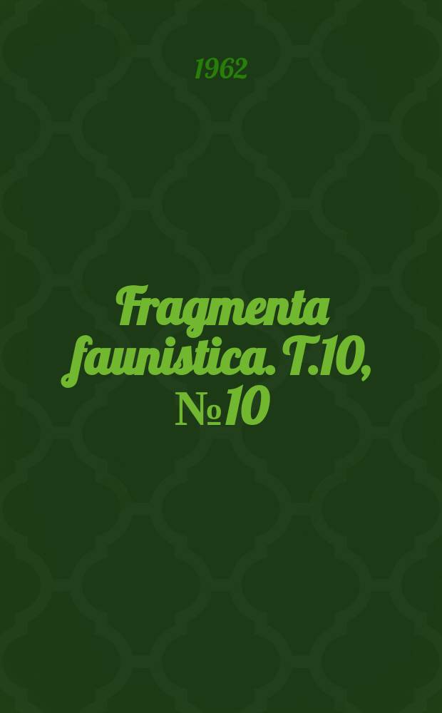 Fragmenta faunistica. T.10, №10 : Biometria ciernika Gasterosteus aculeatus L. z rzeki Ner