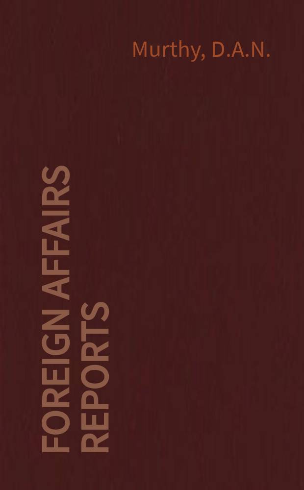 Foreign affairs reports : Publ. by the Indian council of world affairs. Vol.32, №1 : Change of leadership