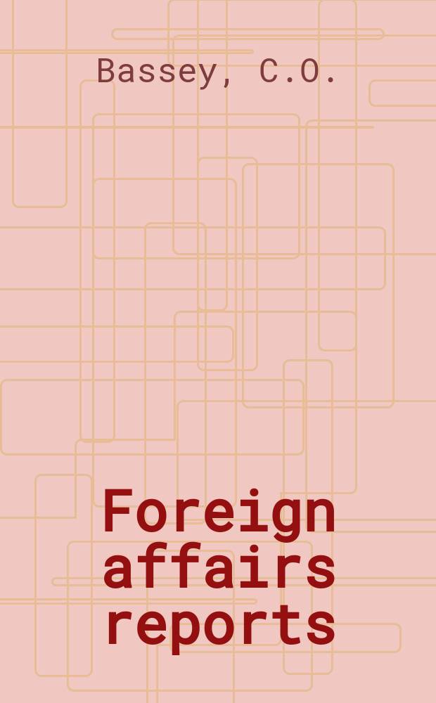 Foreign affairs reports : Publ. by the Indian council of world affairs. Vol.44, №11/12 : The United Nations conflict...