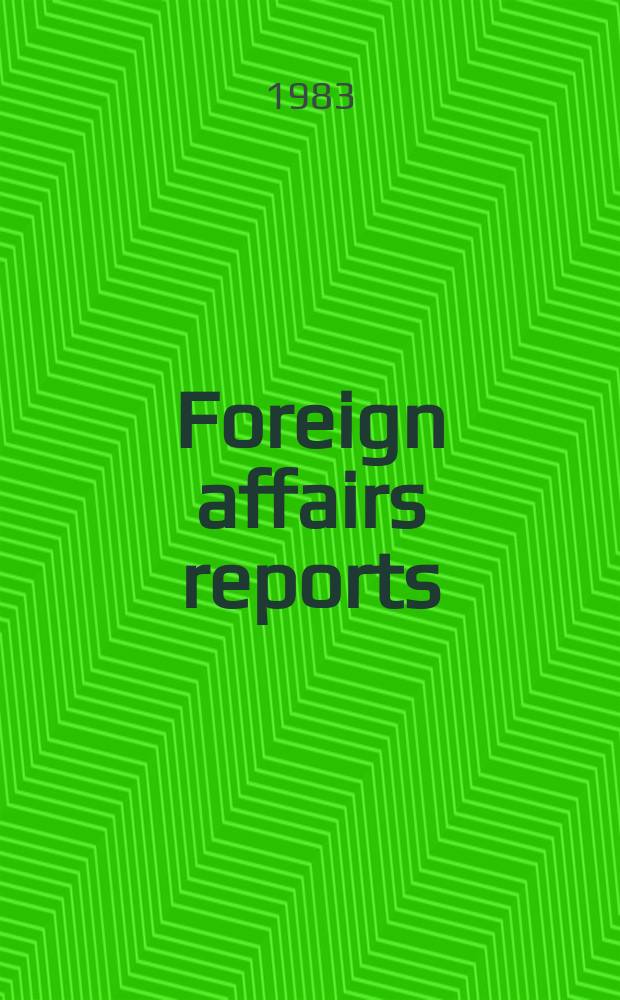 Foreign affairs reports : Publ. by the Indian council of world affairs. Vol.32, №8 : South West Africa peoples organization