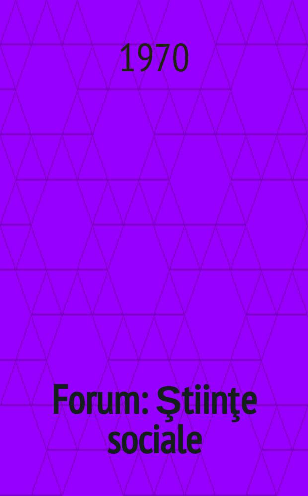 Forum : Ştiinţe sociale