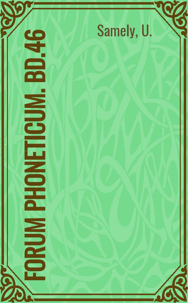 Forum phoneticum. Bd.46 : Kedang (Eastern Indonesia)