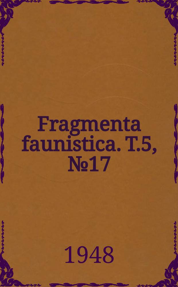 Fragmenta faunistica. T.5, №17 : Coryophyllaeides fennica (G. Schneider 1902), nowy dla Polski gatunek tasiemca z rodziny Caryophyllaeidae