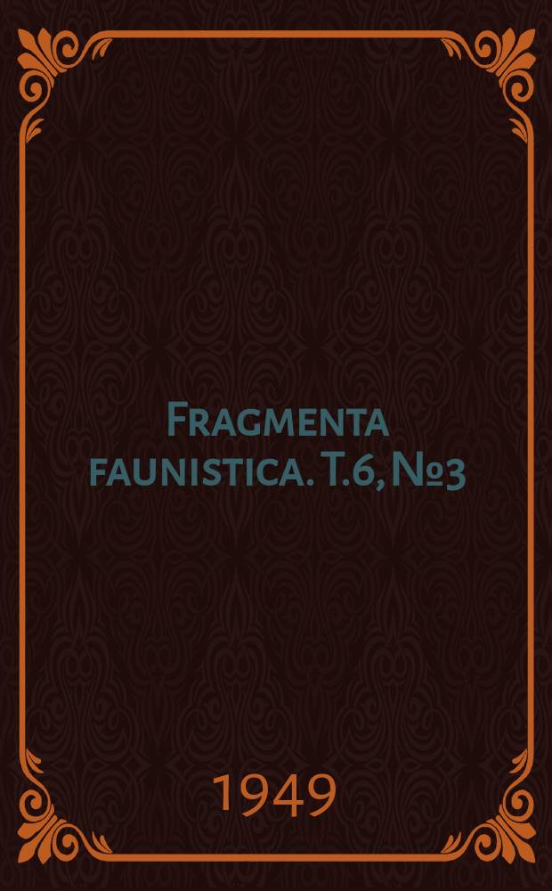 Fragmenta faunistica. T.6, №3 : Przyczynek do poznania nicieni pasożylniczych przewodu pokarmowego owiec w POlsca