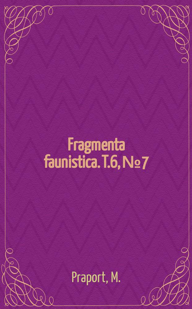 Fragmenta faunistica. T.6, №7 : Collembola zebrane w nadleśnictwie Łobodno (koło Częstochowy)