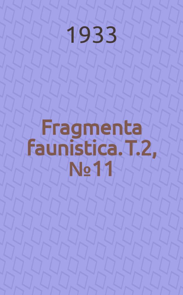Fragmenta faunistica. T.2, №11 : Notes sur les Harpacticoïdes de l'Adriatique (Ile de la Solta, Dalmatie)