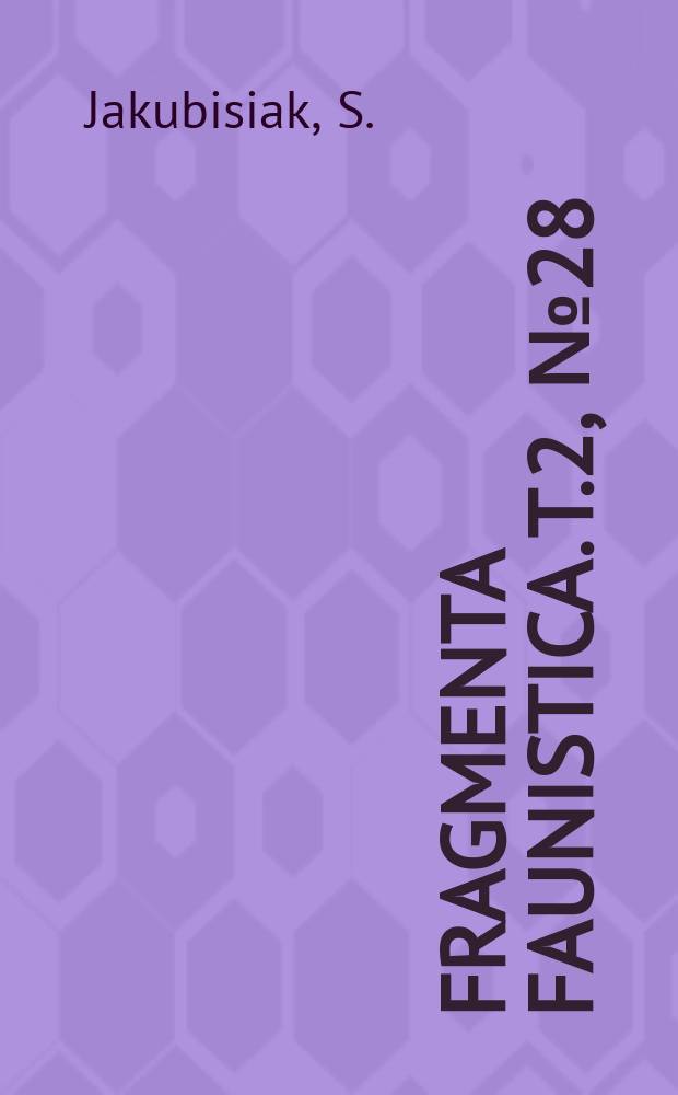 Fragmenta faunistica. T.2, №28 : Mat&eacute;naux &agrave; la faune des Harpactico&iuml;des de Roscoff (cotes cretonnes, France)