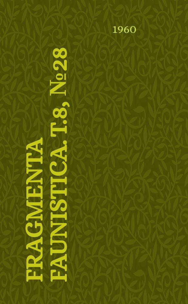 Fragmenta faunistica. T.8, №28 : Opis samicy Hydropsyche guttata Pict (Trichoptera)