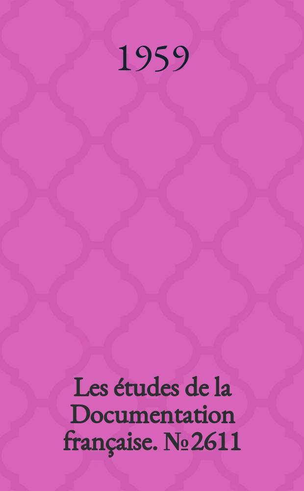 Les études de la Documentation française. №2611 : Rapports entre l'état et les églises en Pologne (1945-1959)