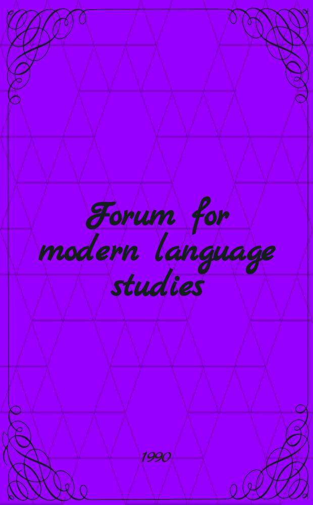 Forum for modern language studies : Publ. by the Univ. of St. Andrews. Vol.26, №4 : Pasternak and European literature