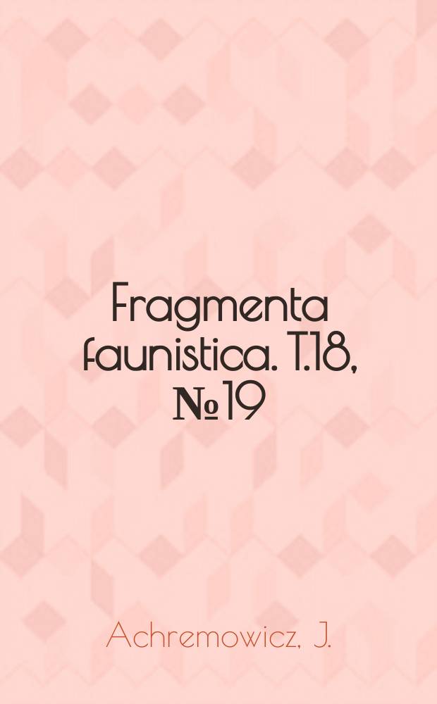 Fragmenta faunistica. T.18, №19 : Mszyce (Homoptera, Aphidodea) ...