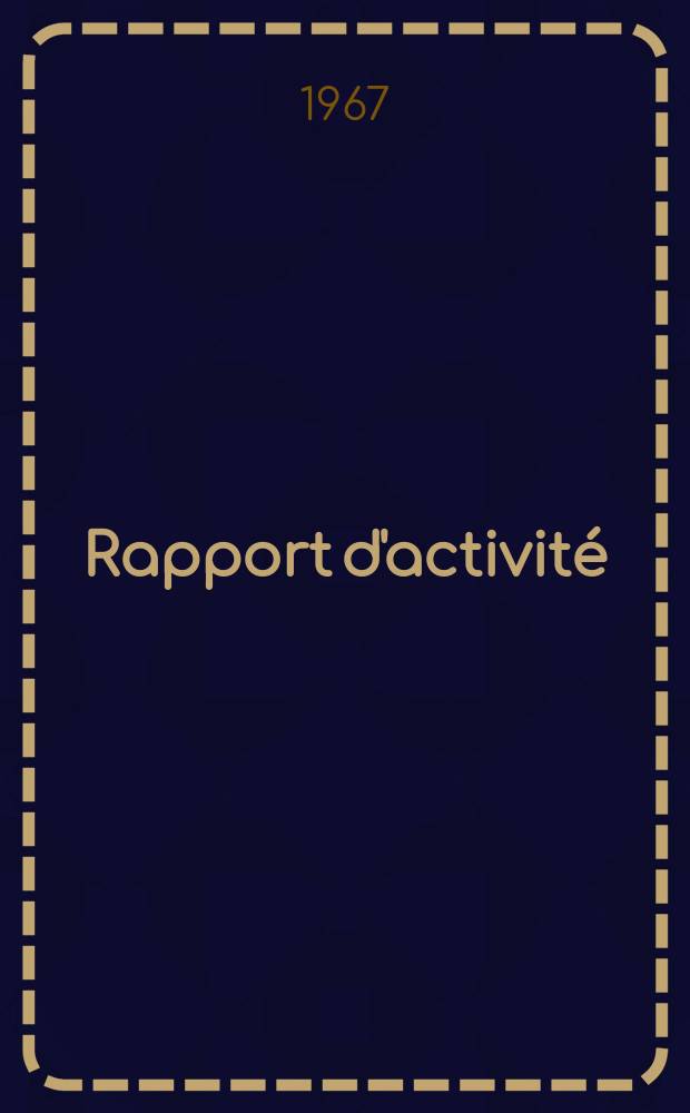 Rapport d'activité