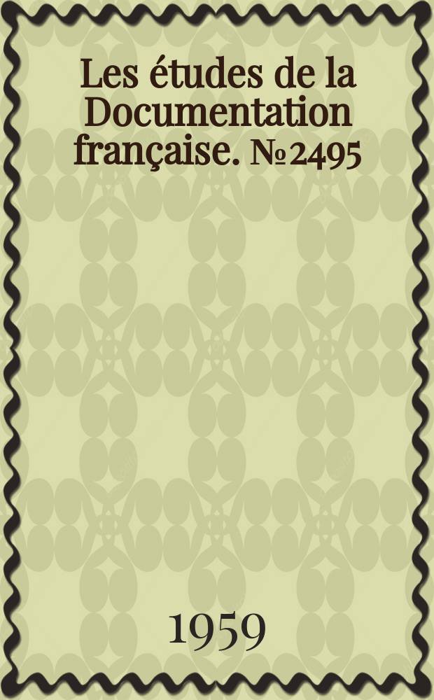 Les études de la Documentation française. №2495 : Les Conditions de logement en France depuis dent ans.