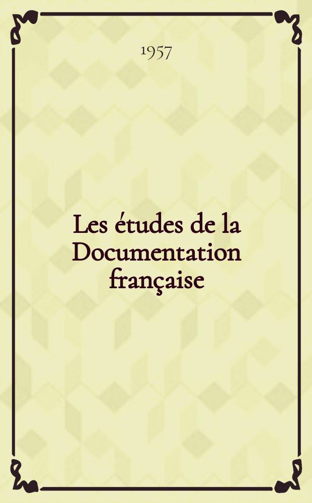 Les études de la Documentation française : Démographie et mouvement de population en France