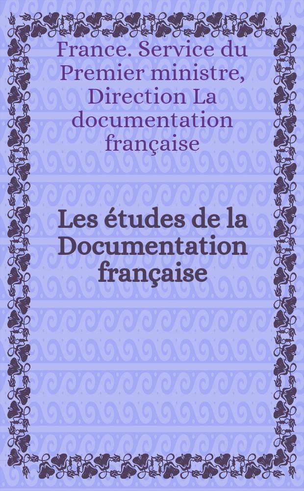 Les études de la Documentation française