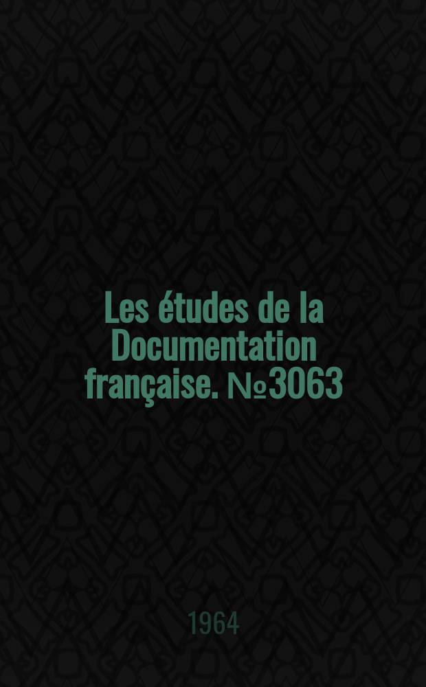 Les études de la Documentation française. №3063 : Constitution de la République Algérienne Démocratique et Populaire