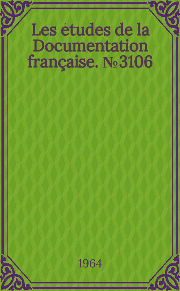 Les études de la Documentation française. №3106 : Les grandes villes française