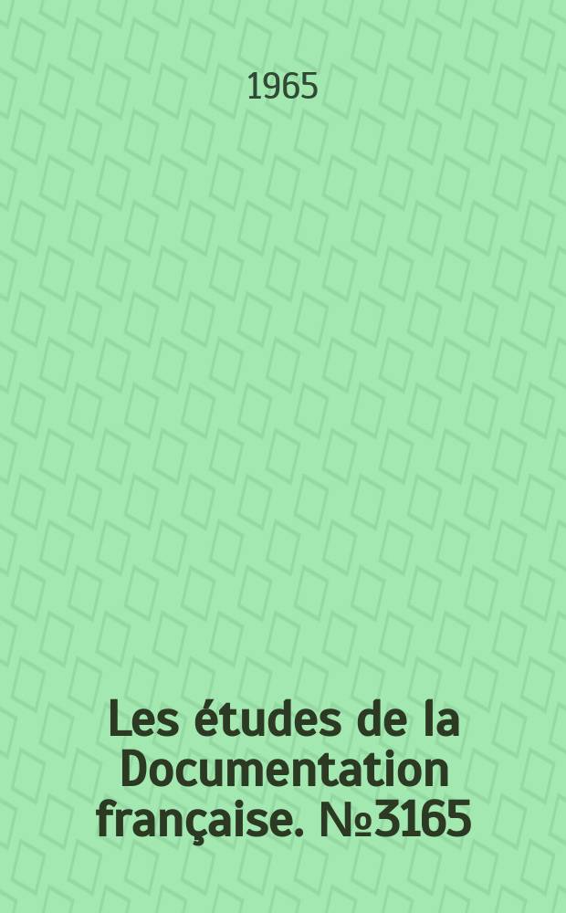 Les études de la Documentation française. №3165 : L'Aide bilatérale de la République populaire de Chine aux pays en voie de développement