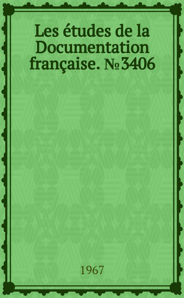 Les études de la Documentation française. №3406/3407 : La Situation économique de l'Algérie