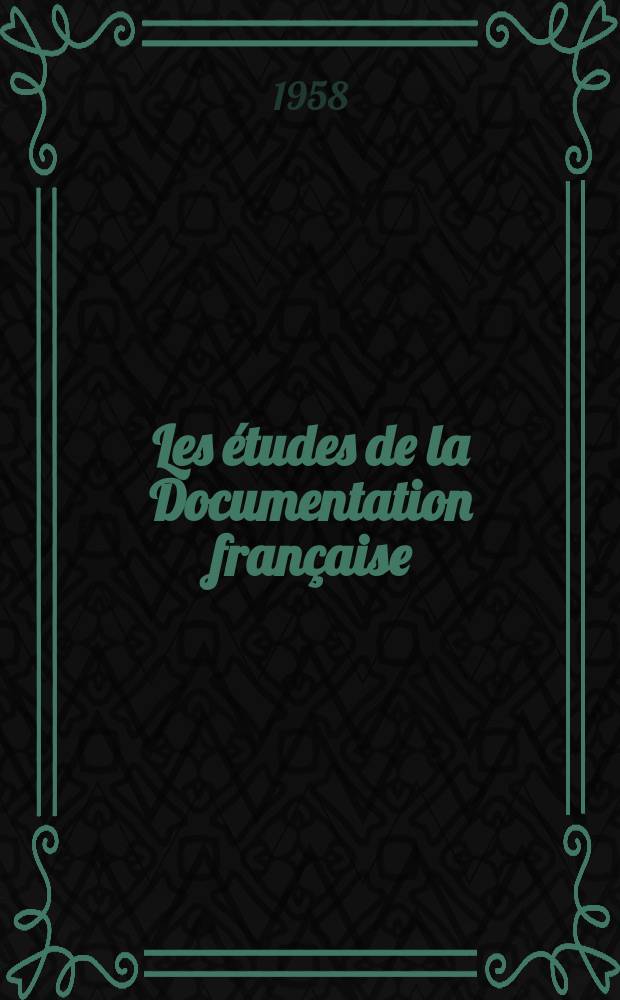 Les études de la Documentation française : Documents sur l'automation