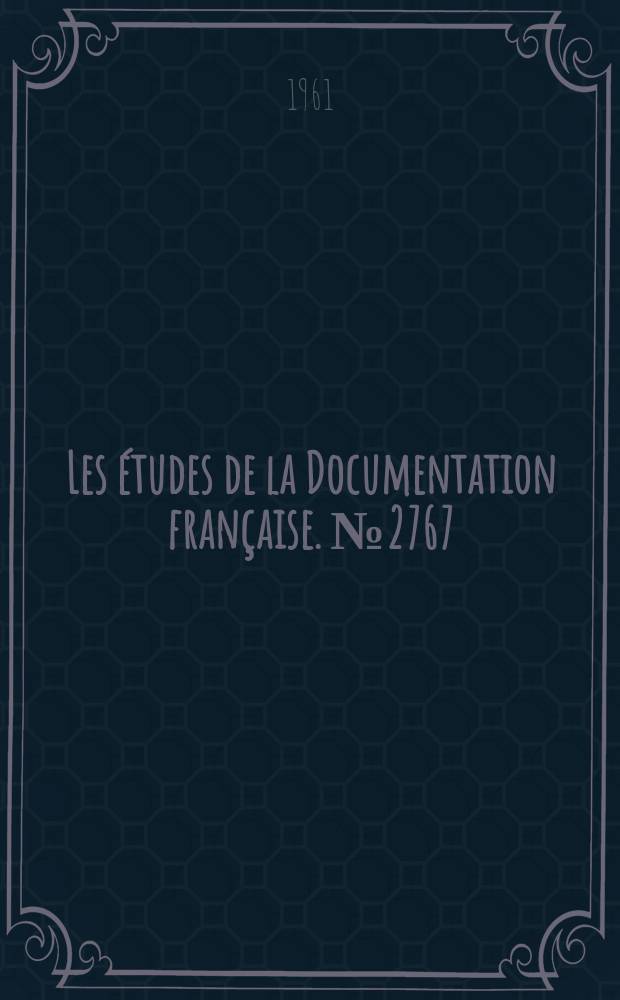 Les études de la Documentation française. №2767 : Réglementation concernant les opérations de rénovation urbaine