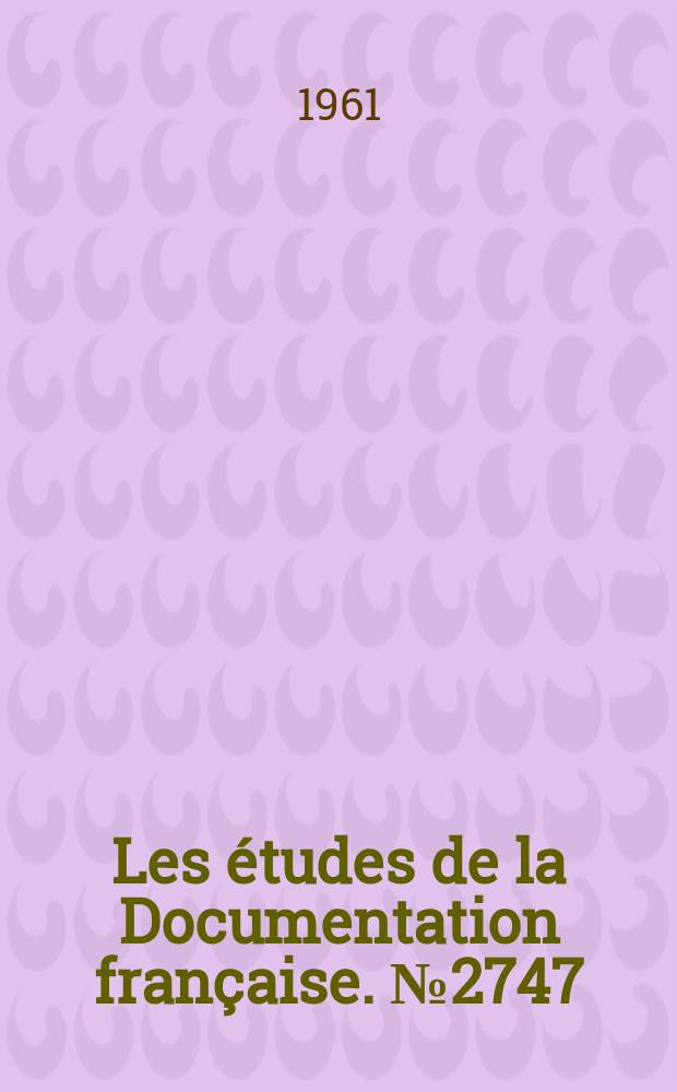Les études de la Documentation française. №2747 : Réglementation en matière d'urbanisme