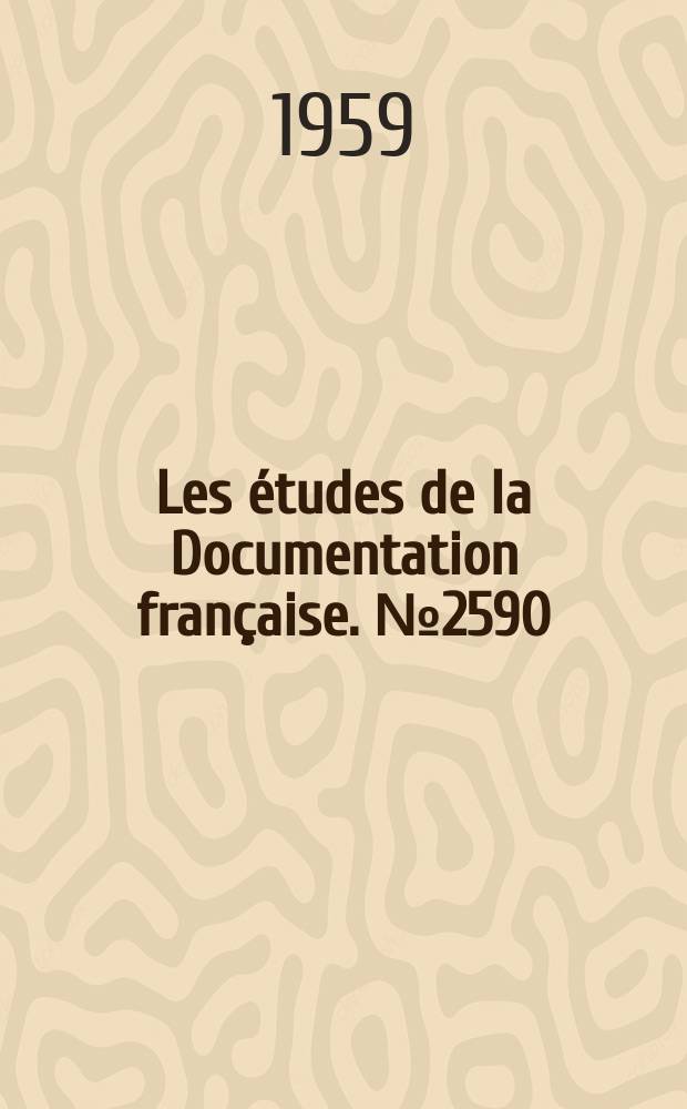 Les études de la Documentation française. №2590 : Plan préliminaire d'Association européenne de libre échange (A.E.L.E.)