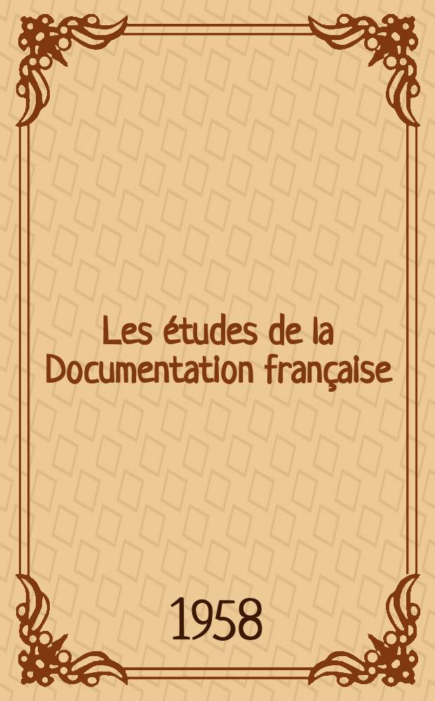 Les études de la Documentation française : Principaux passages du discours prononcé
