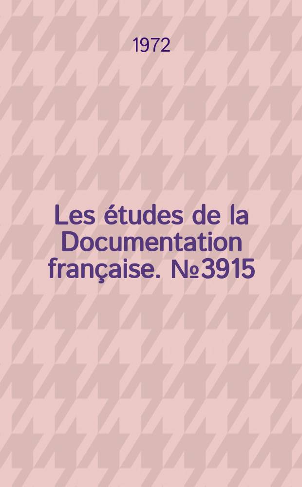 Les études de la Documentation française. №3915/3916 : L'Étalement des vacances (Belgique, Grande-Bretagne, Italie, Pays-Bas, R.F.A., Suède)