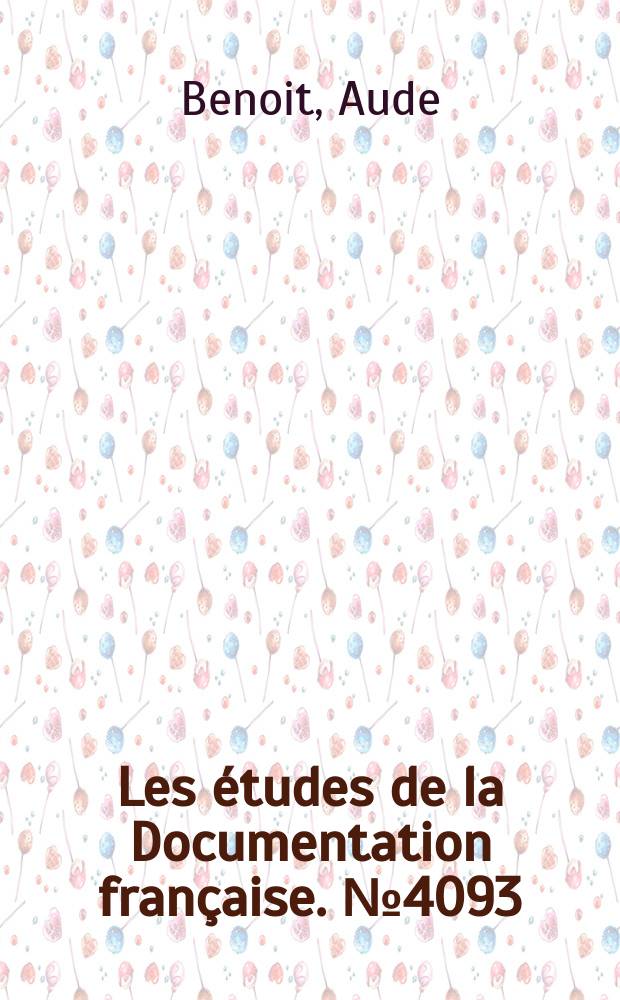 Les études de la Documentation française. №4093/4094 : Les instruments de la politique de l'emploi